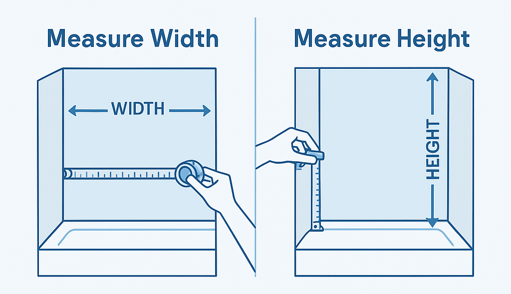 how to measure shower door