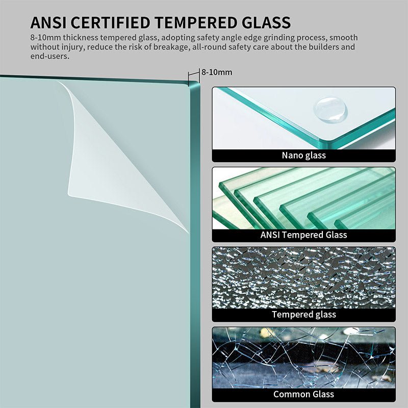 36" - 66" × 72" Frameless Wall Hinge Shower Door - ibathshowers-02