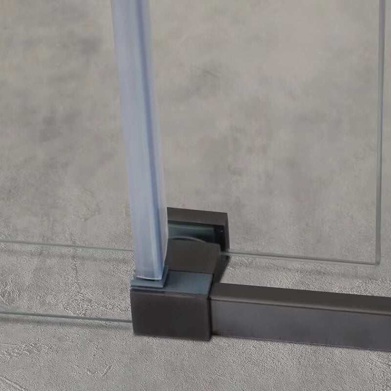 48 - 60 in W x 72 in H Aluminium Framed Shower Door Matte Black - ibathshowers