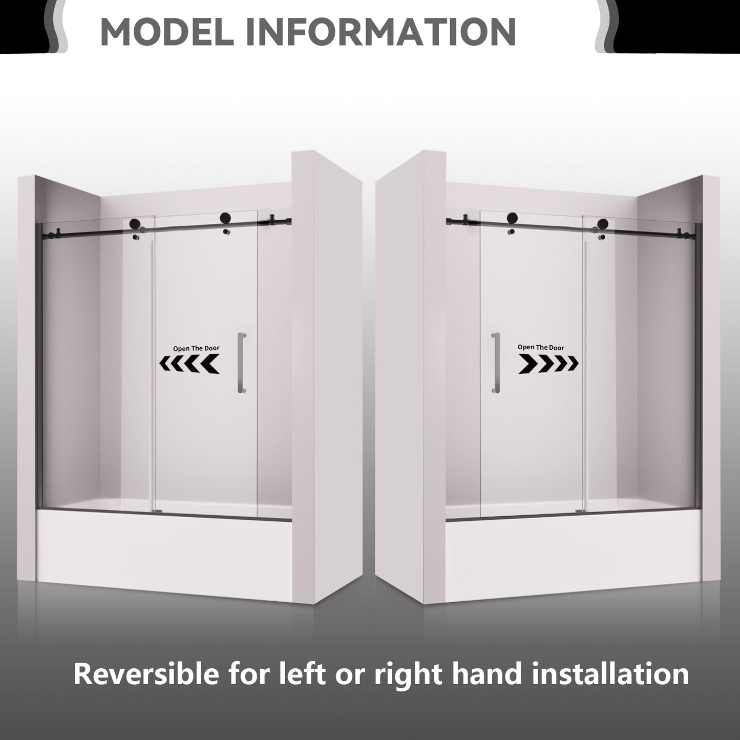 59"*60" Single Sliding Frameless Bathub Door - ibath shower door