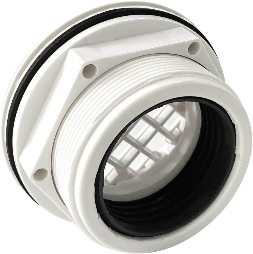 iBath 2-Inch White PVC Shower Drain with Filter – Round Base Drain for Bathroom Use