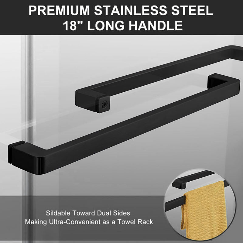 60"*78" Frameless Double Sliding Shower Door Matte Black - ibathshowers