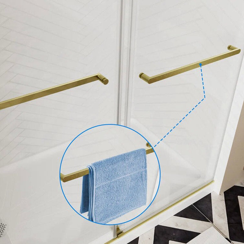 iBath Double Sliding Frameless Shower Door, 50–54" W × 76" H, 3/8" Tempered Glass