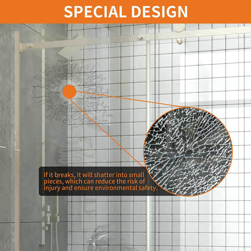 iBath Single Sliding Frameless Shower Door, 55–59" W x 75" H, Nicke