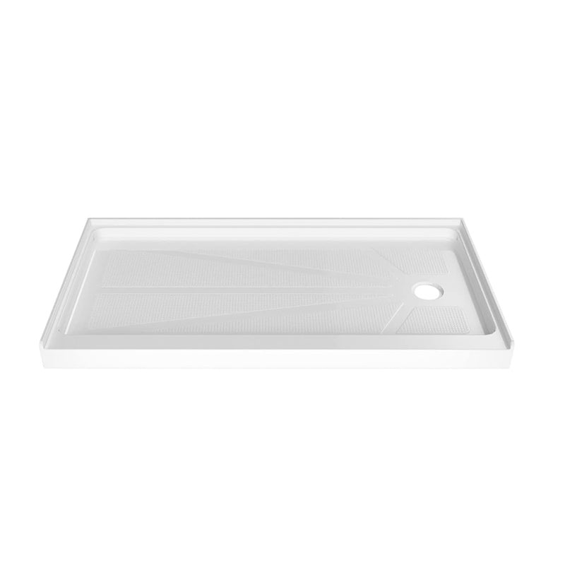 iBath 60" x 30" Single Threshold Shower Base, Right Drain, Slip - Resistant Acrylic Shower Pan – White - ibathshowers