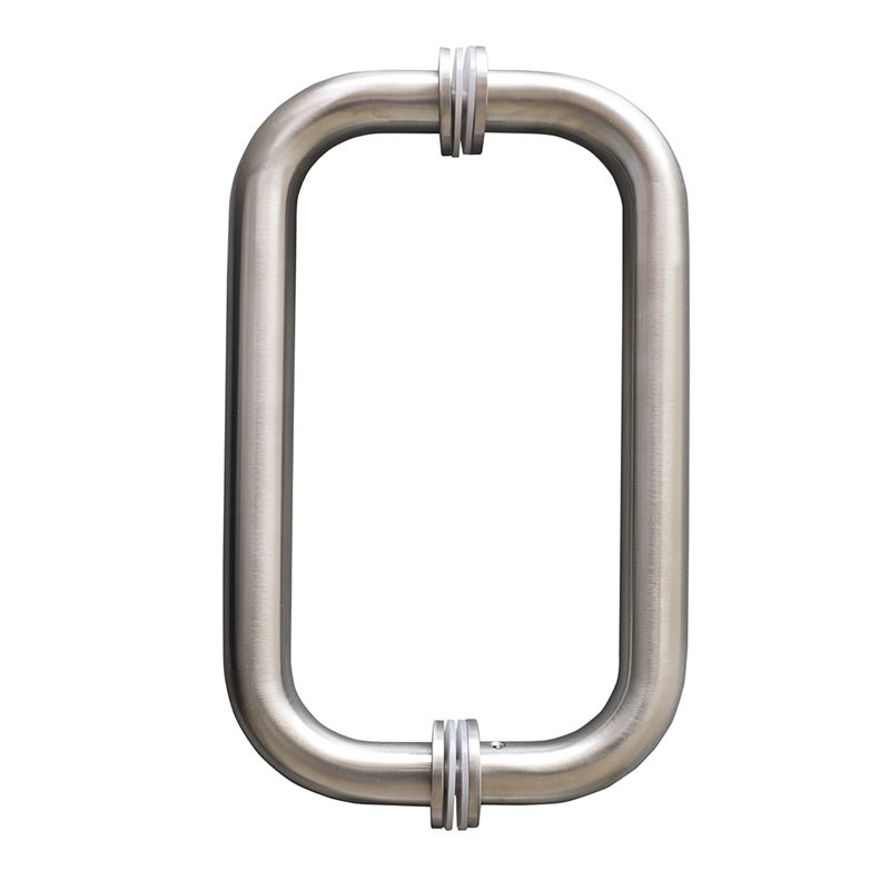 iBath 8" Shower Door Handle | Back - to - Back Pull for Frameless Glass Doors, 304 Stainless Steel, Fits 1/4"–1/2" Glass - ibathshowers