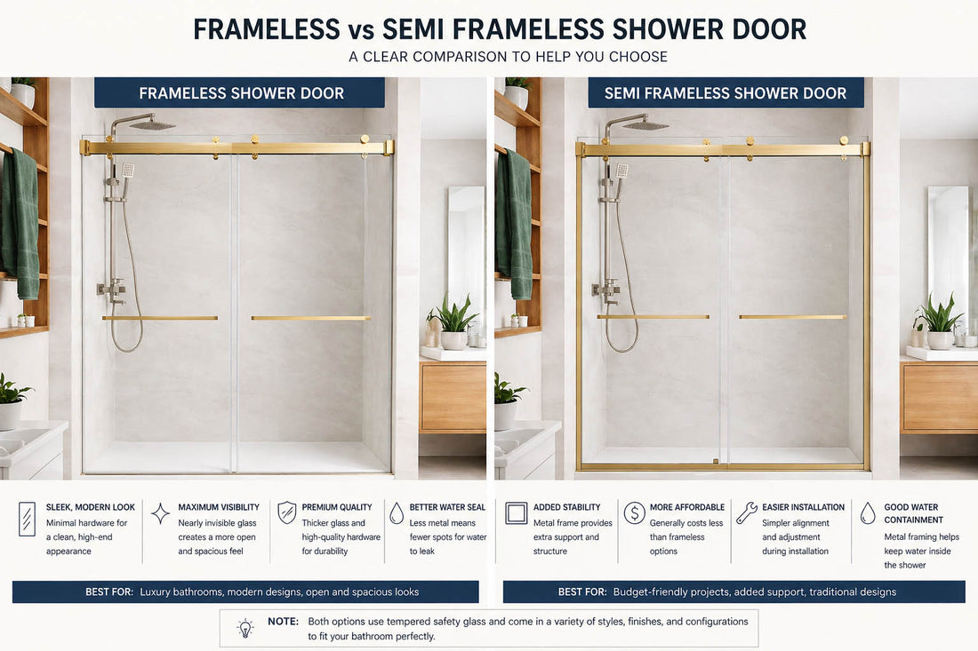 Frameless vs Semi-Frameless Shower Door: Which One Should You Choose?