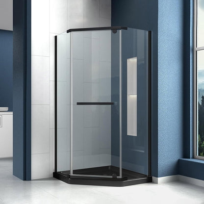 iBath Corner Shower Door 38", Reversible Pivot, Easy-Clean