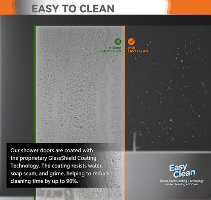 iBath Corner Shower Door 38", Reversible Pivot, Easy-Clean