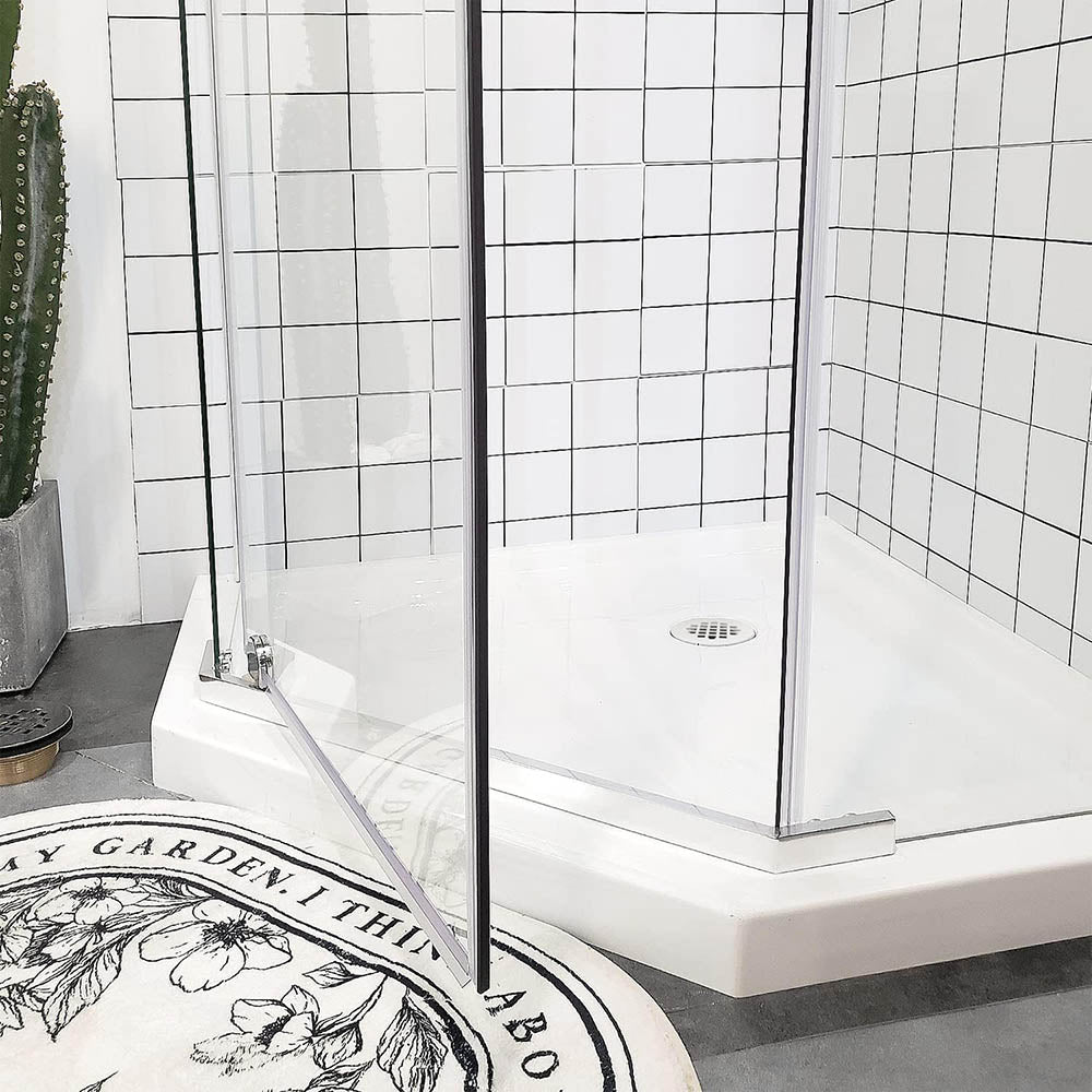 iBath 2-Inch White PVC Shower Drain with Filter – Round Base Drain for Bathroom Use