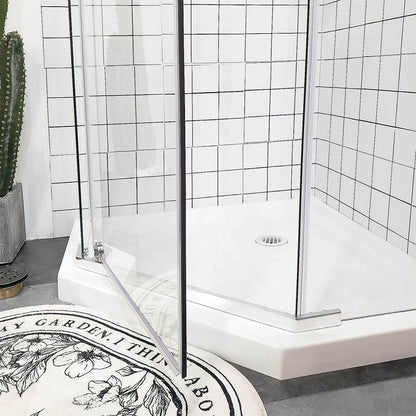 iBath 2-Inch White PVC Shower Drain with Filter – Round Base Drain for Bathroom Use