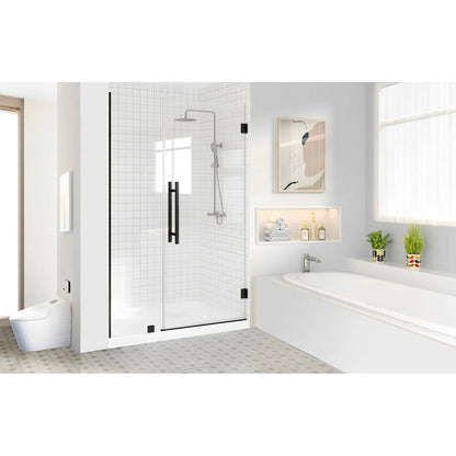 iBath 47" - 48" W x 72" H Hinged Frameless Shower Door  IBTMW4872A-MB