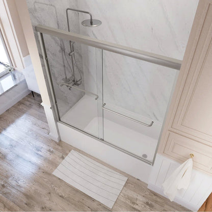 55" - 59'' W x 60'' H Semi-frameless Bypass Sliding Bathtub Doors