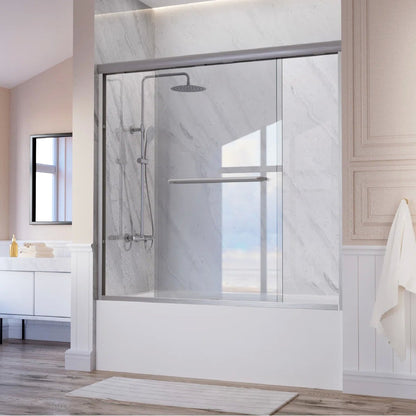 55" - 59'' W x 60'' H Semi-frameless Bypass Sliding Bathtub Doors
