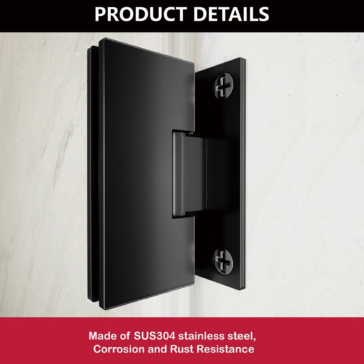 iBath 47" - 48" W x 72" H Hinged Frameless Shower Door  IBTMW4872A-MB