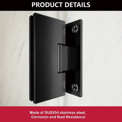 iBath 47" - 48" W x 72" H Hinged Frameless Shower Door  IBTMW4872A-MB