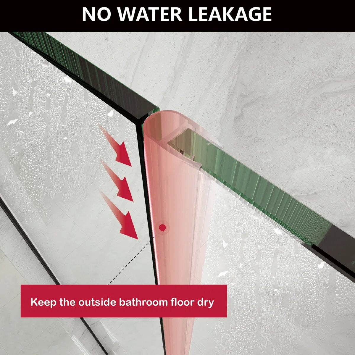 iBath 47" - 48" W x 72" H Hinged Frameless Shower Door  IBTMW4872A-MB