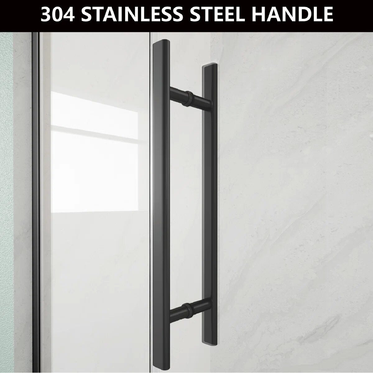 iBath 47" - 48" W x 72" H Hinged Frameless Shower Door  IBTMW4872A-MB