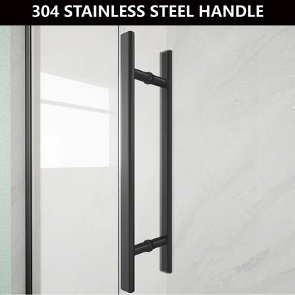 iBath 47" - 48" W x 72" H Hinged Frameless Shower Door  IBTMW4872A-MB