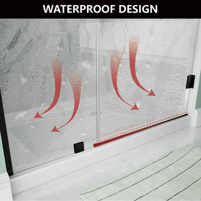 iBath 47" - 48" W x 72" H Hinged Frameless Shower Door  IBTMW4872A-MB