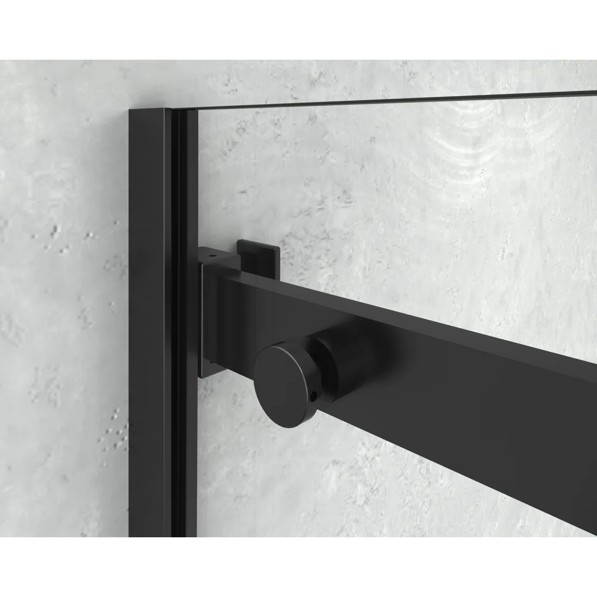 iBath Sliding Frameless Tub Door, 55"–59" W x 60" H, 5/16" Tempered Glass, Matte Black, TE-1-5960-MB-40-W