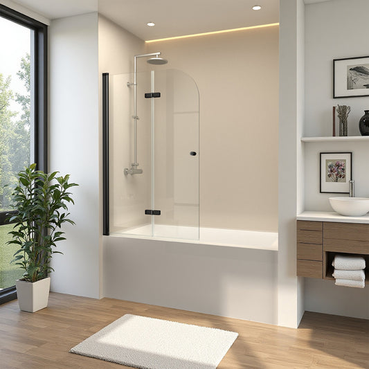 35"x55" Frameless Aluminum Pivot Shower Bathtub Door