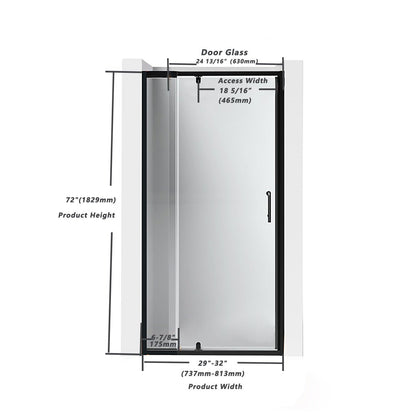 (29'' - 32'')*72'' Shower Enclosure Bathroom Corner Reversible Folding Shower Door - ibathshowers