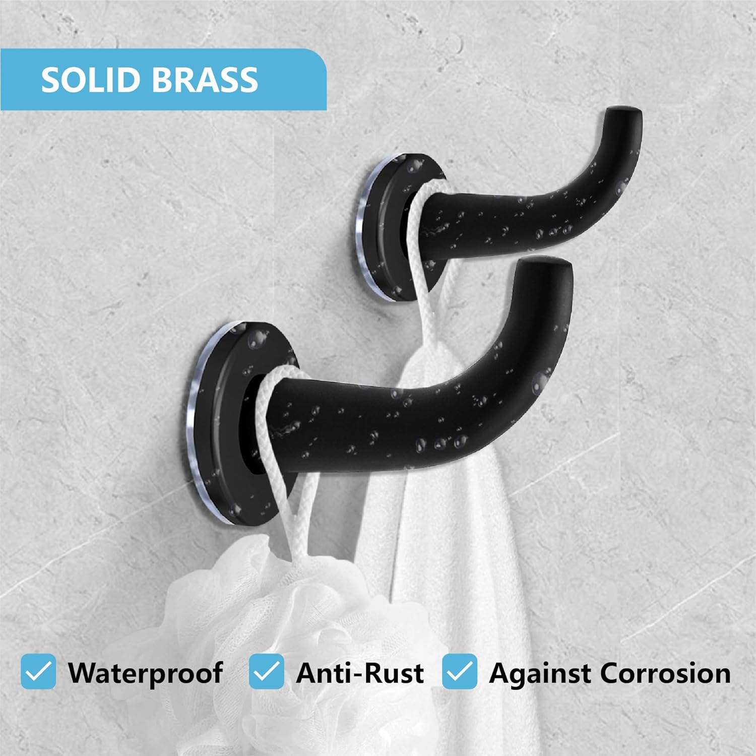 304 Stainless Steel Wall Hook — Matte Black - ibathshowers