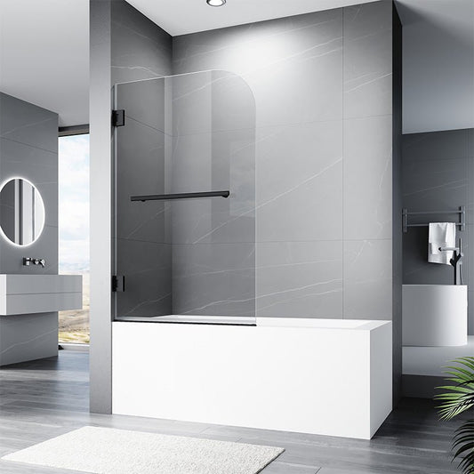 33'' W x 55'' H Frameless Hinged Tub Door – Customizable to Fit Your Needs - ibathshowers