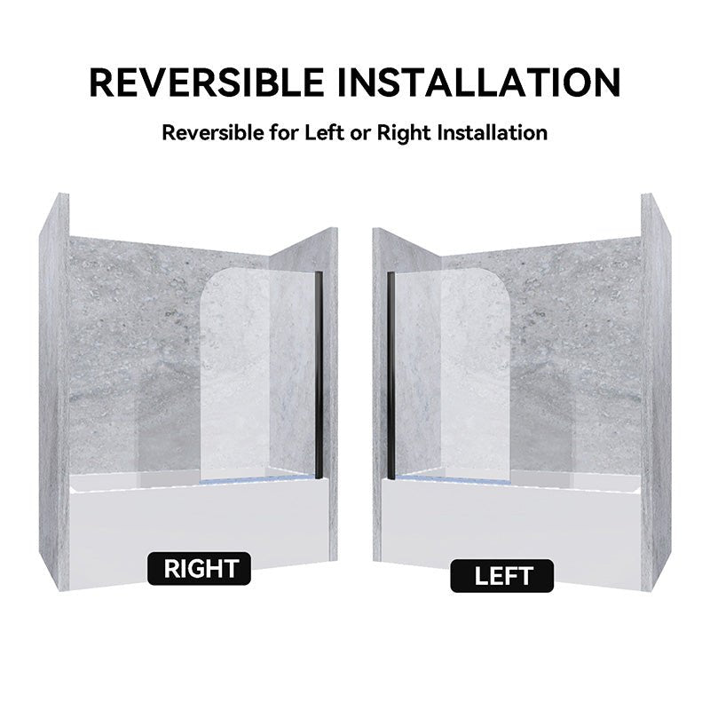 33"x55" Frameless Aluminum Pivot Shower Bathtub Door - ibathshowers