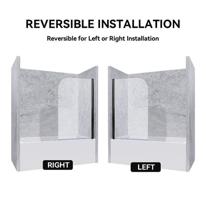 33"x55" Frameless Aluminum Pivot Shower Bathtub Door - ibathshowers