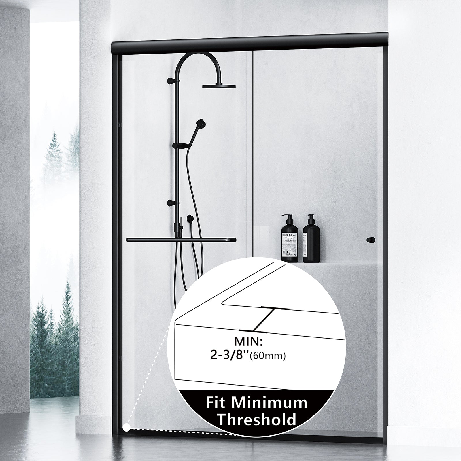 44 - 48 in. W Adjustable x 72 in. H Double Sliding Shower Door - ibath shower door