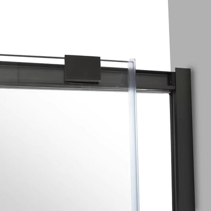 48 - 60 in W x 72 in H Aluminium Framed Shower Door Matte Black - ibathshowers