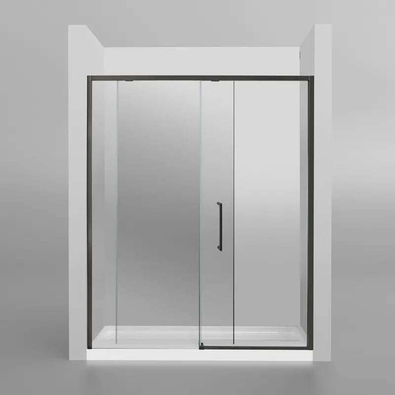 48 - 60 in W x 72 in H Aluminium Framed Shower Door Matte Black - ibathshowers