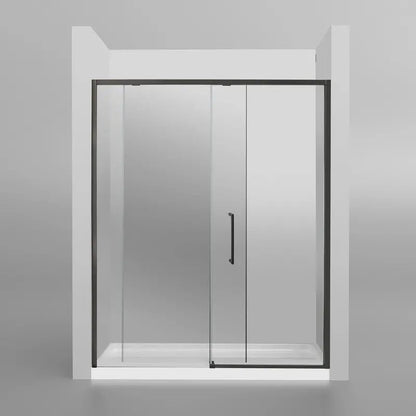 48 - 60 in W x 72 in H Aluminium Framed Shower Door Matte Black - ibathshowers