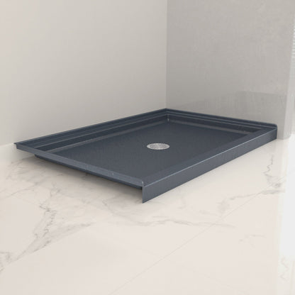 48" x 32" Grey Shower Base – Slip - Resistant, Center Drain, Single Threshold for Safe, Stylish Showers - ibathshowers