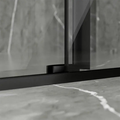 59 in. L x 36 in. W x 75 in. H Corner Shower Doors，Dual Sliding Shower Enclosure Matte Black - ibathshowers
