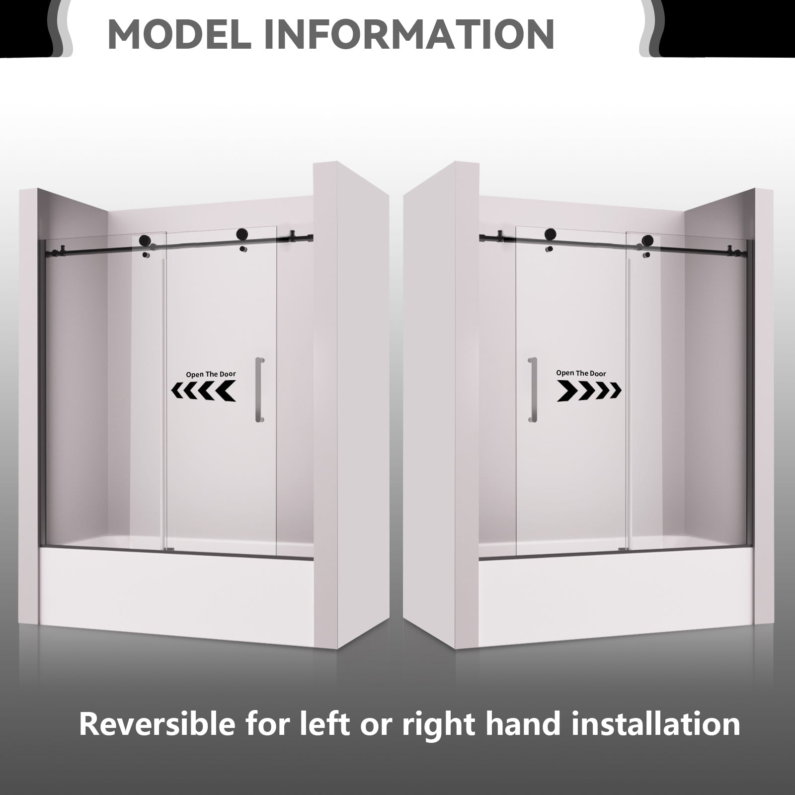 59"*60" Single Sliding Frameless Bathub Door - ibath shower door