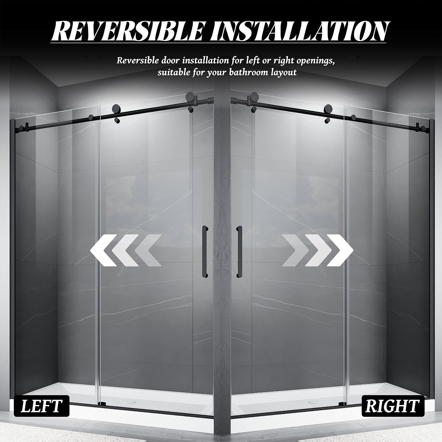 59"*75" Frameless Sliding Shower Door - ibath shower door