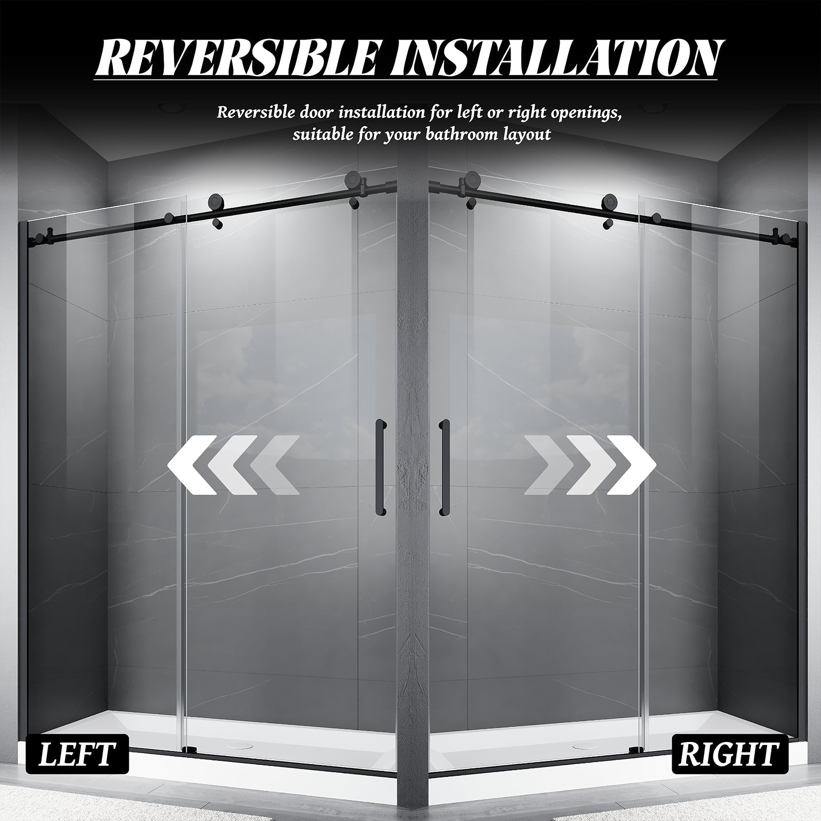 59"*75" Frameless Sliding Shower Door - ibath shower door