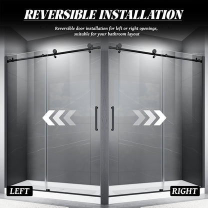 59"*75" Frameless Sliding Shower Door - ibath shower door