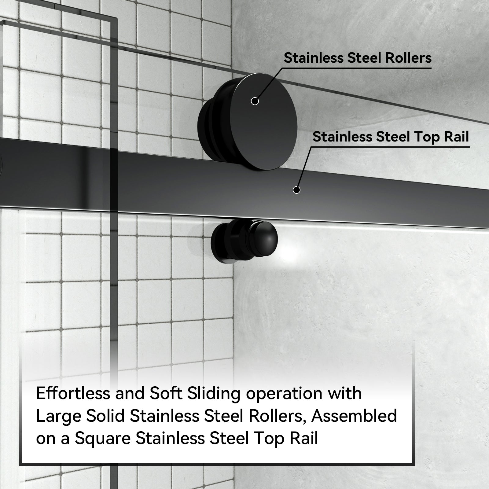 59"*75" Single Sliding Frameless Shower Door - ibath shower door