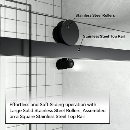 59"*75" Single Sliding Frameless Shower Door - ibath shower door