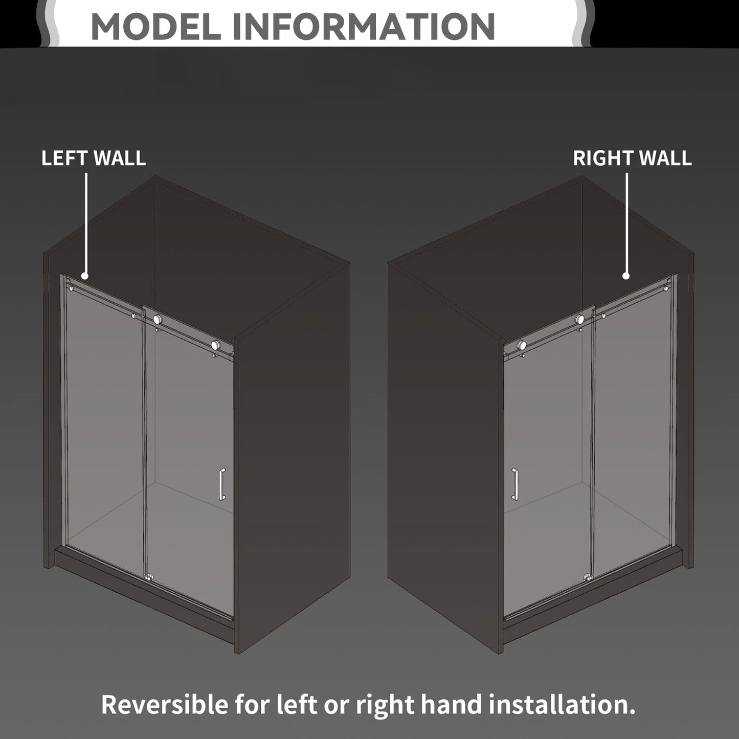 59"*75" Single Sliding Frameless Shower Door - ibath shower door