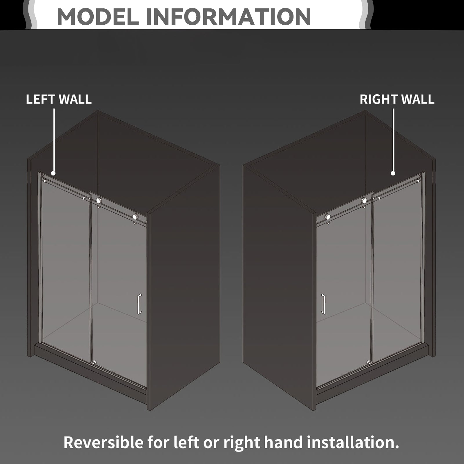 59"*75" Single Sliding Frameless Shower Door - ibath shower door