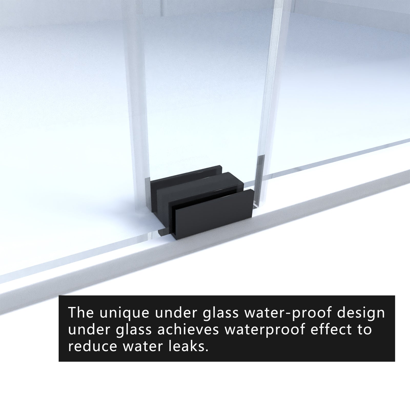 59"*76" Double Sliding Frameless Shower Door IN Matt Black - ibath shower door