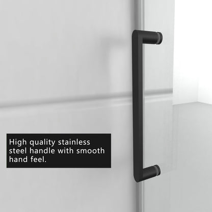 59"*76" Double Sliding Frameless Shower Door IN Matt Black - ibath shower door