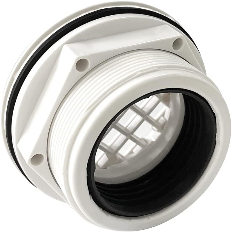 iBath 2-Inch PVC White Shower Drain with Filter, Round Plastic Shower Base Drain – Single Purchase Only (No Shipping for Individual Order)