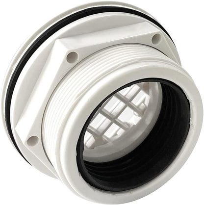 iBath 2-Inch PVC White Shower Drain with Filter, Round Plastic Shower Base Drain – Single Purchase Only (No Shipping for Individual Order)