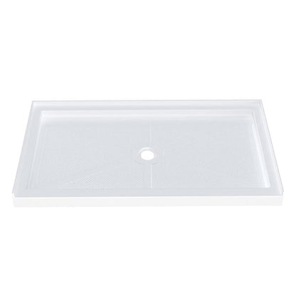 60 in. L x 32 in. W Center Drain Shower Base， White - ibathshowers